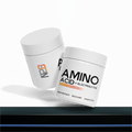 Two containers of NPB Amino Acid + Electrolytes on a white background