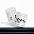 Two white containers with 'NPB' and 'AMINO ACID + ELECTROLYTES' text on a white background
