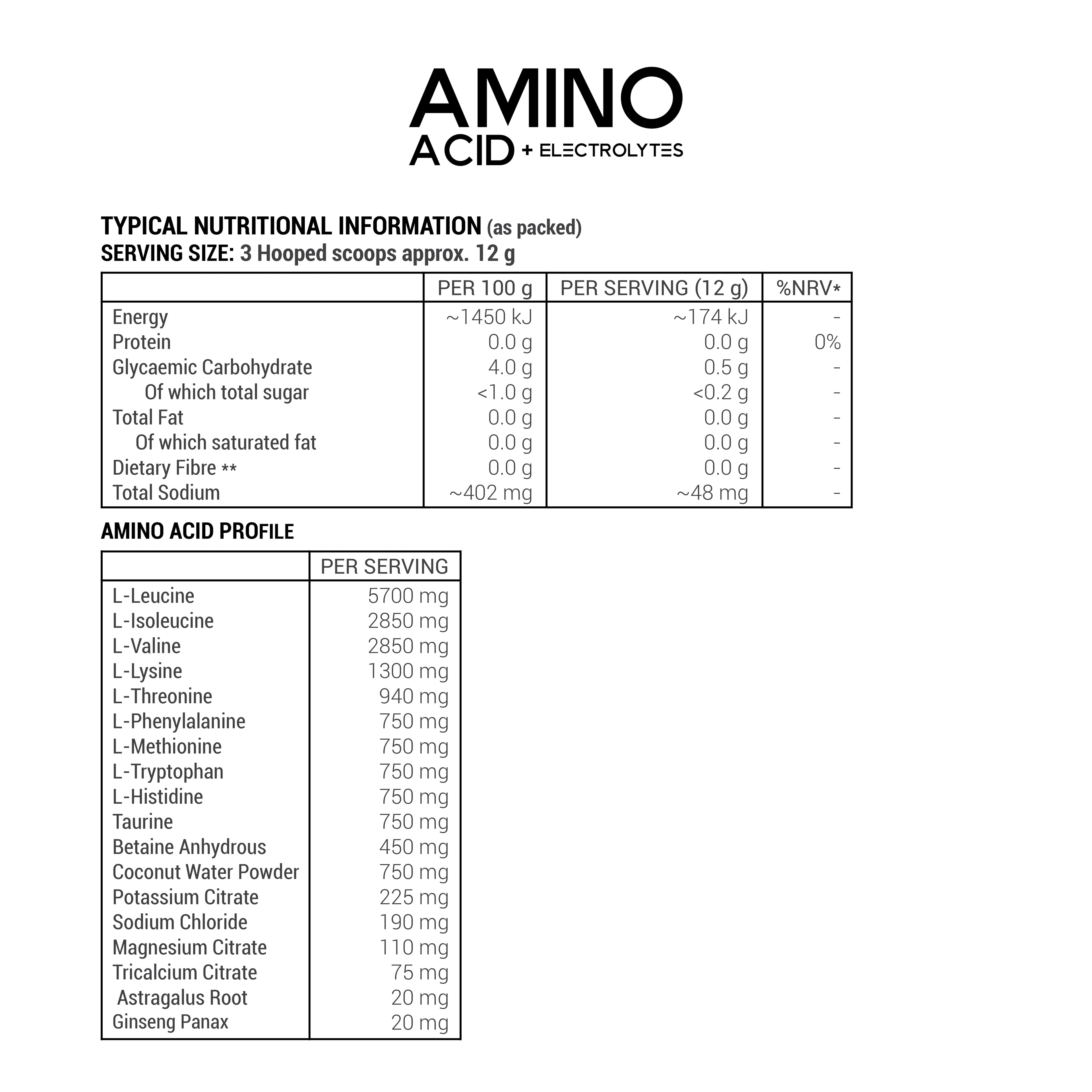 Amino + Electrolytes - Watermelon - 300g