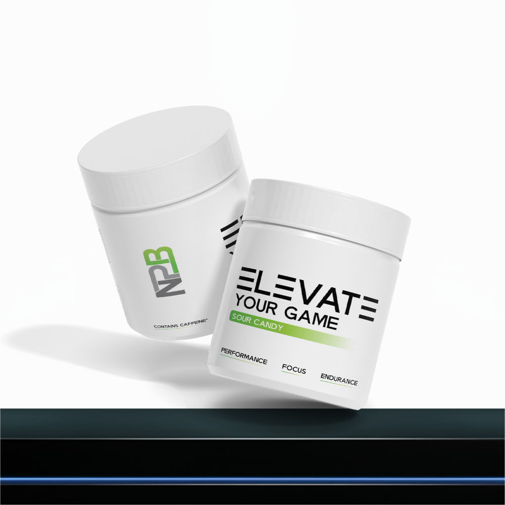 Two white containers with 'Elevate Your Game' branding on a white background